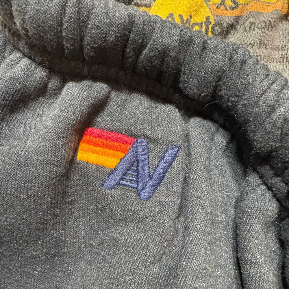 Brand New With Tags Aviator Nation Black Sweatpants with White Lightning Bolt. - Picture 4 of 4
